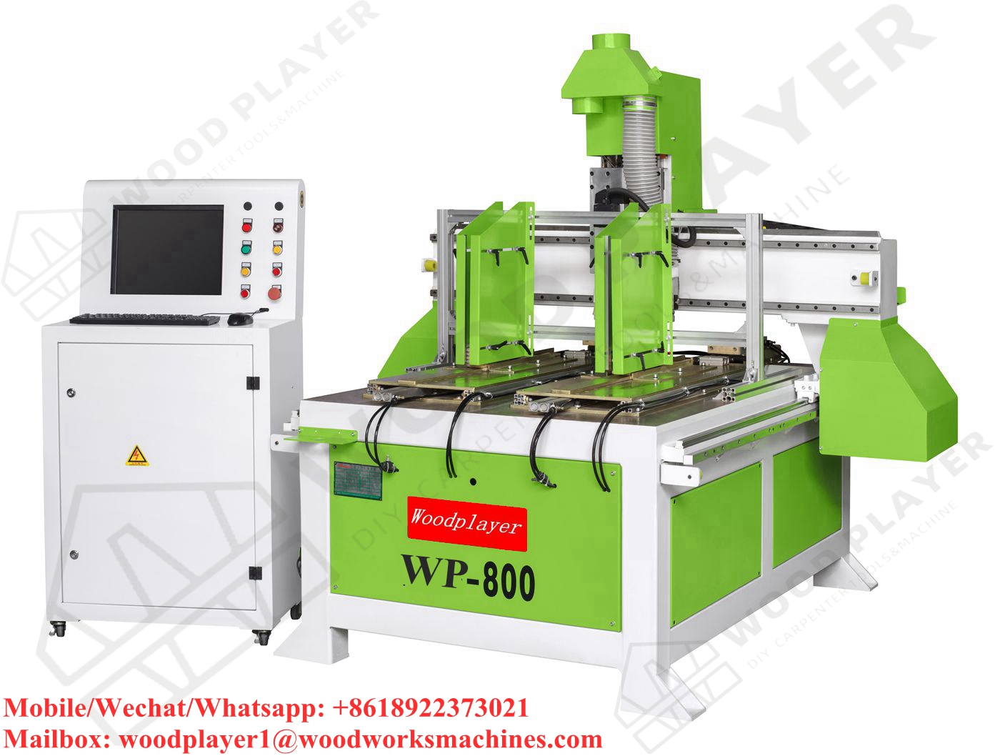 WP-800 CNC Double Cutters Inner Hole Router Full-Automatic Multi-Process Panel Furniture Machine