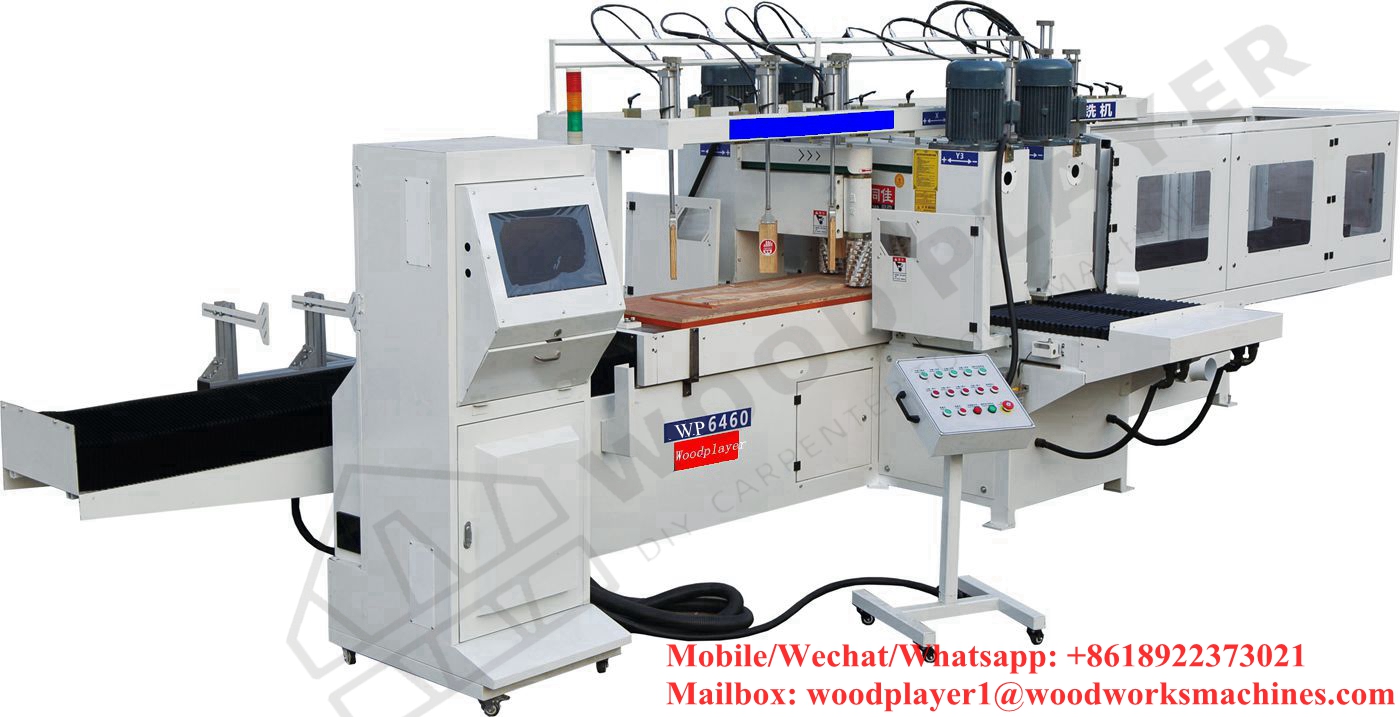 WP6460*250 CNC Four-Cutters Double Sided Router Woodworking Machinery Solid Wood Panel Furniture Equipment
