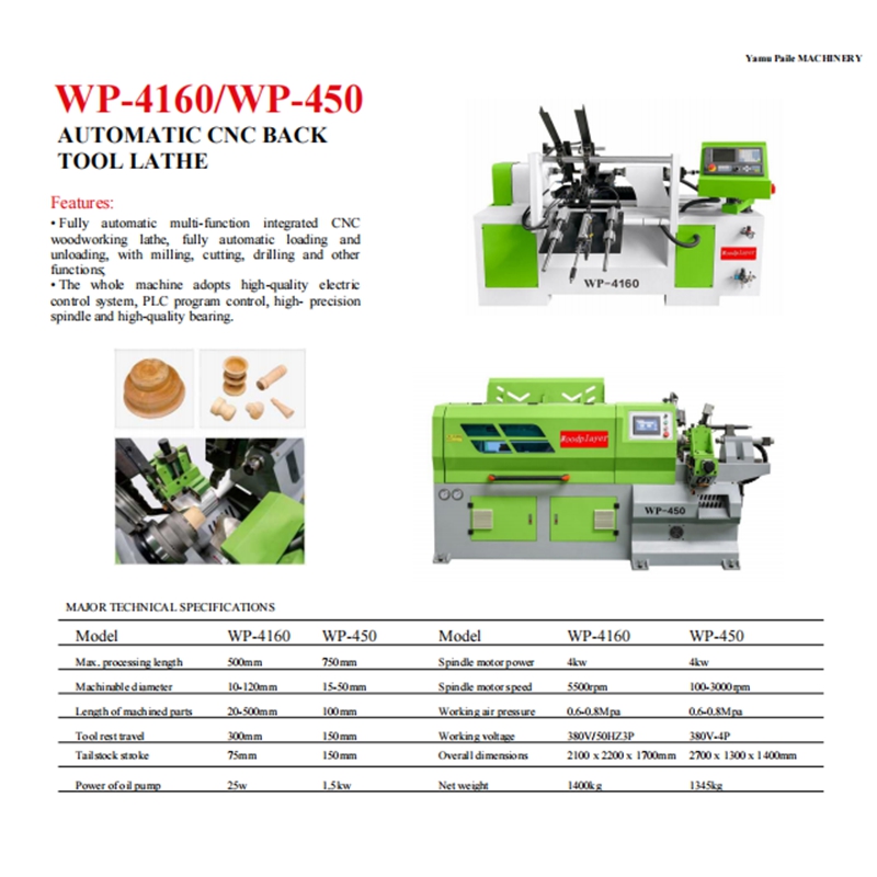 WP-4160 Automatic CNC Back Tool Lathe Woodworking Machinery Wood Lathe Machine