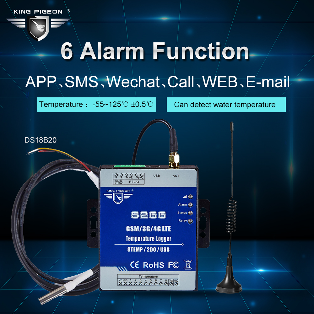 8TH+2Relay 4G SMS Temperature Data Logger Alarm System S266 Used in Rail Temperature Monitoring