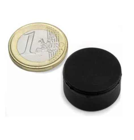 Rubber Coated Neodymium Disc Magnets Ø 22 mm,Thickness11.4 mm, holds approx. 7.1 kg