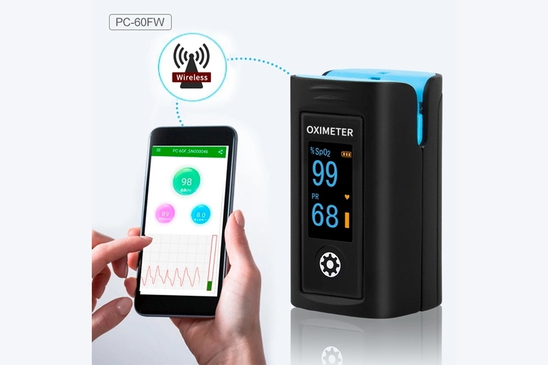 LEPU PC-60FW High Accurate Bluetooth Blood Oxygen Monitors SpO2 Finger Pulse Oximeter With APP Analysis Result