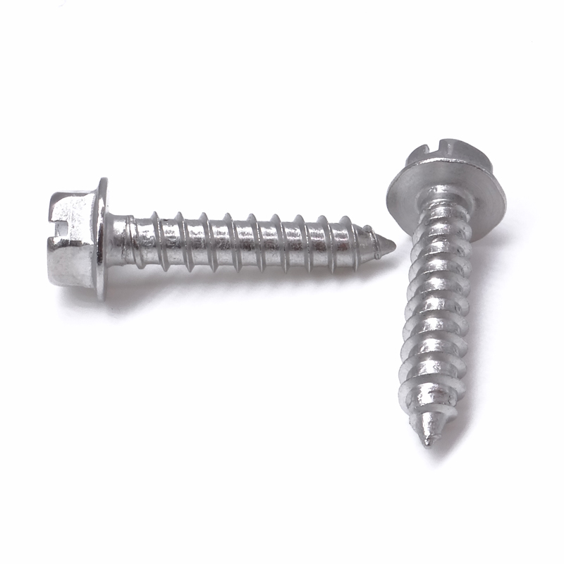 Slotted external Hex Washer Head Self Tapping Screws Coarse Thread external Hex Screw