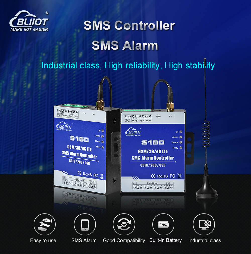 4G SMS Alarm Controller 8DIN 2DO for Remote Control and Monitoring