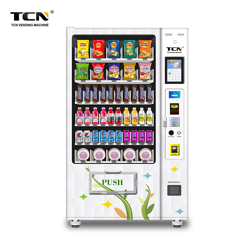 TCN Fresh Food Vend Machine Snacks And Drinks Vending Machine With 10 Inches Screen