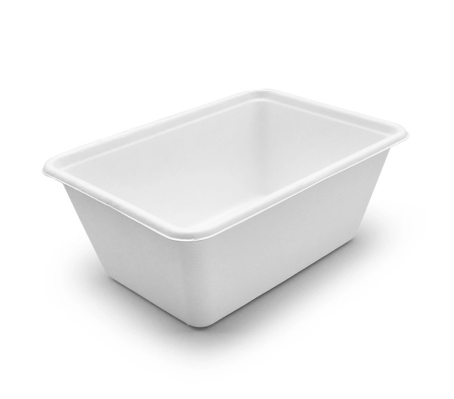 1000 ml Water Resistant Disposable Biodegradable Takeaway Bagasse Fiber Square Food Container with Lid