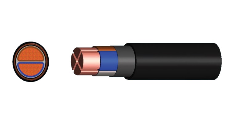 6mm Orange Circular Cable 4 Core+Earth 0.6/1KV