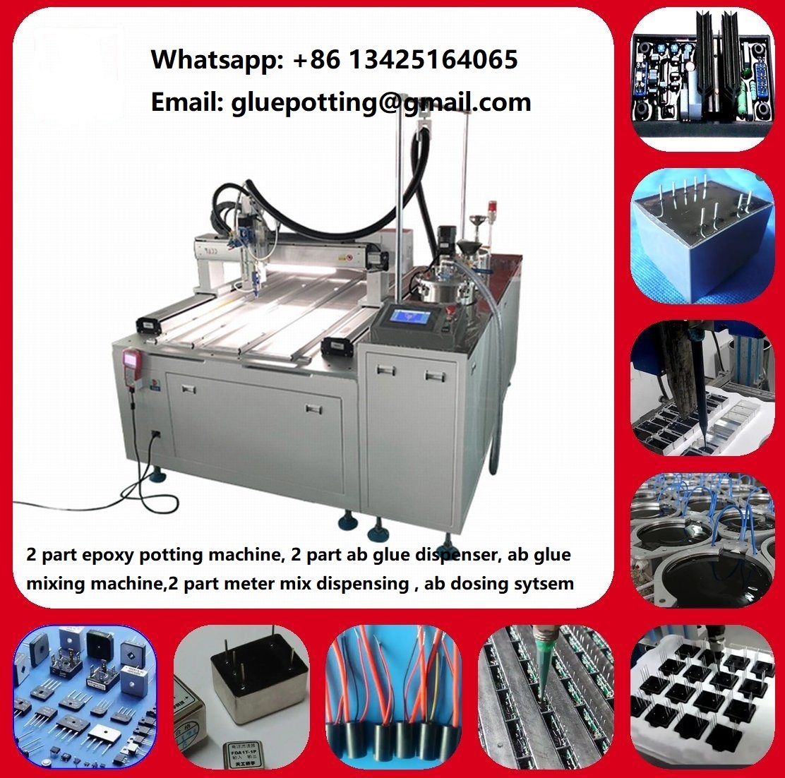 Dispensing equipment AB component potting machine for Silicone RTV2 Part resin Materials