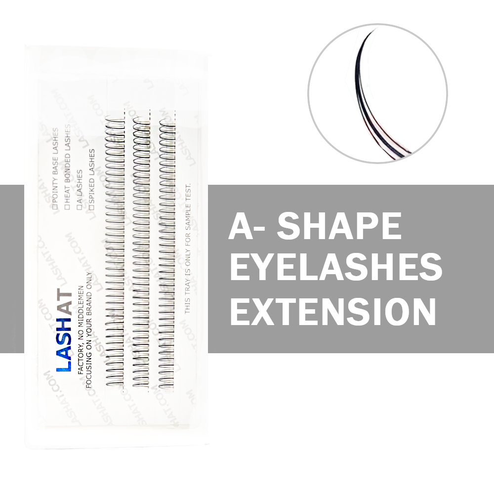 Private Label A Shape Tapered Individual Lash Extensions Wholesale 0.07mm Synthetic Hair A Type Premade Fan Eyelash Extension