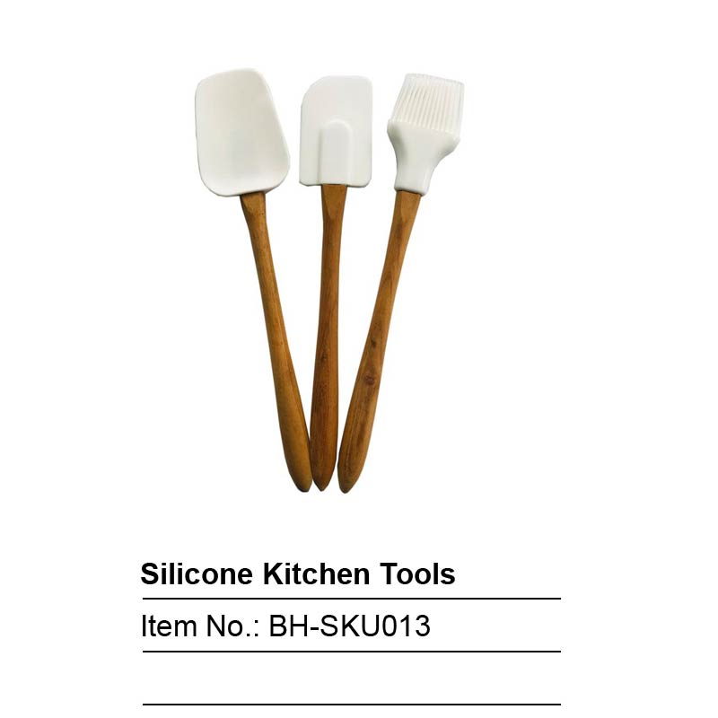 Silicone Utensils With Wooden Handle