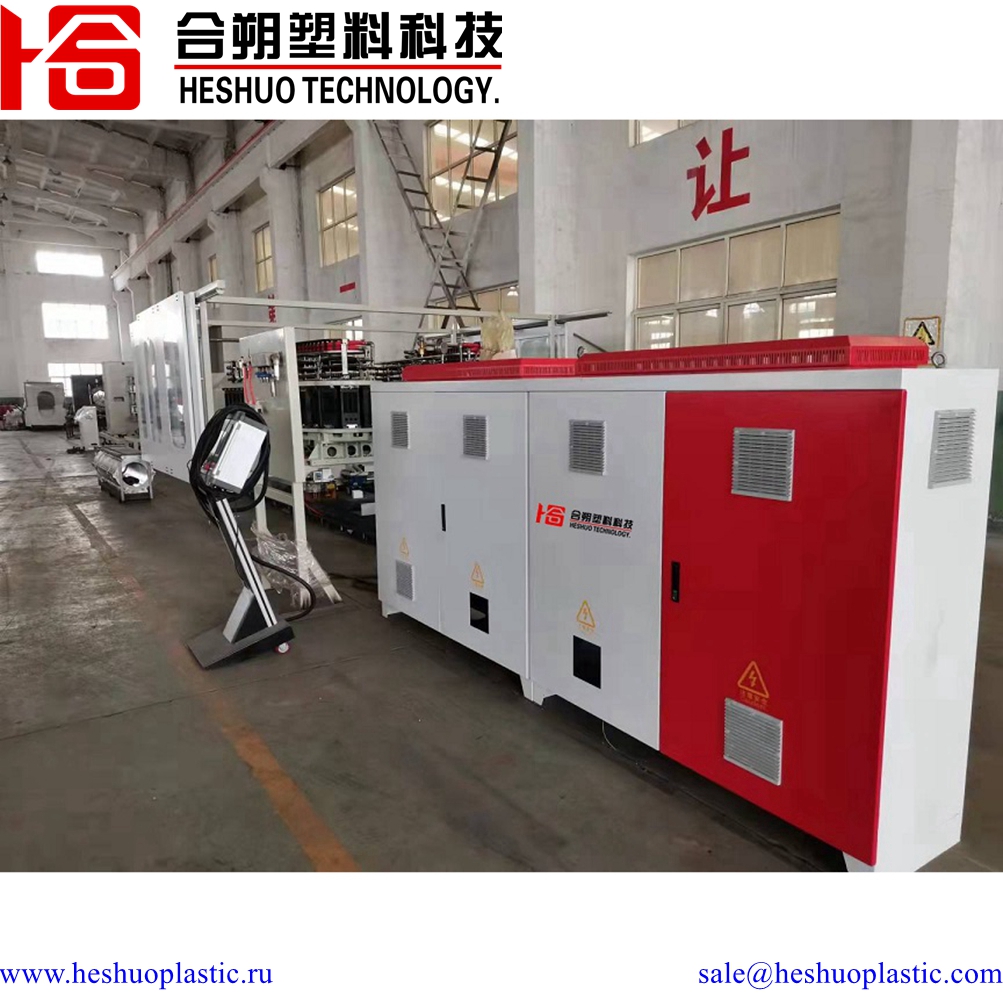 Double wall corrugated pipe extrusion line
