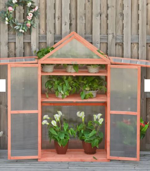 32 x 19 x 54 Wooden Cold Frame Greenhouse