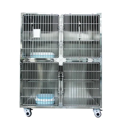 PJML-02 4 Doors Stainless Steel Veterinary Recovery Cat Cage