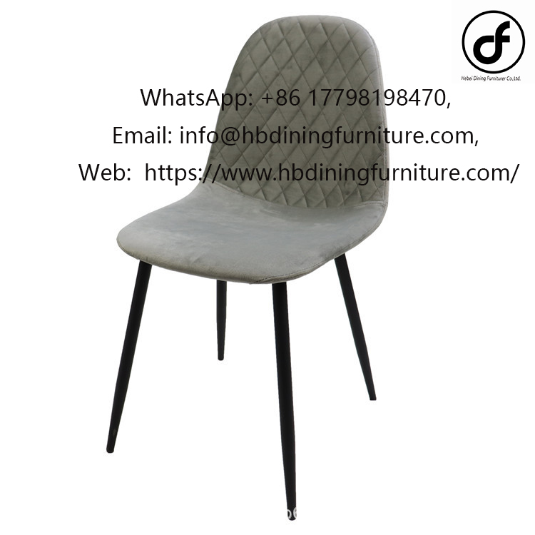 Gray simple velvet dining chair