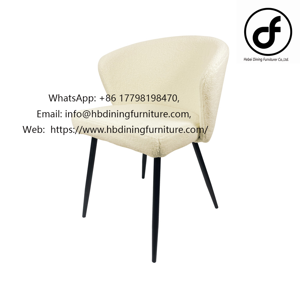 White sherpa dining chair