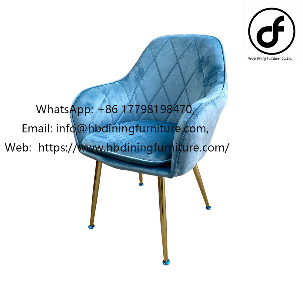 Luxurious velvet upholstered dining chair