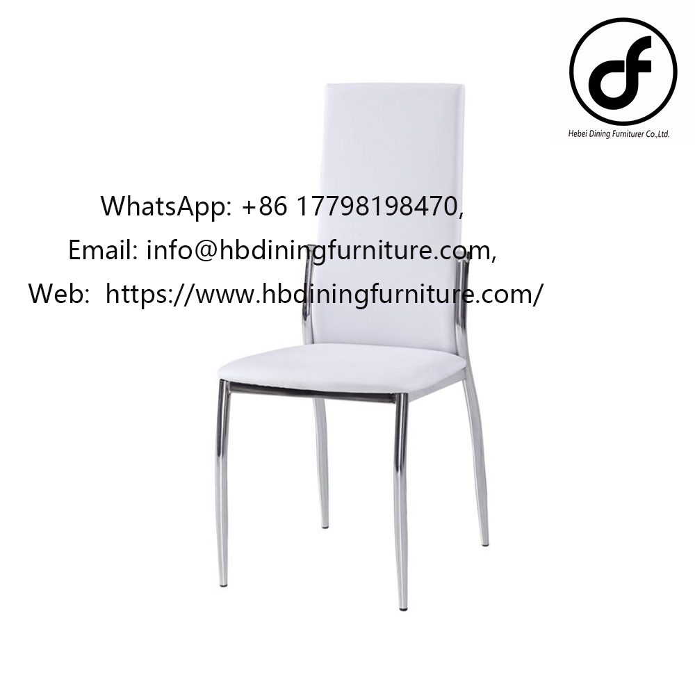 Leather metal leg dining chair