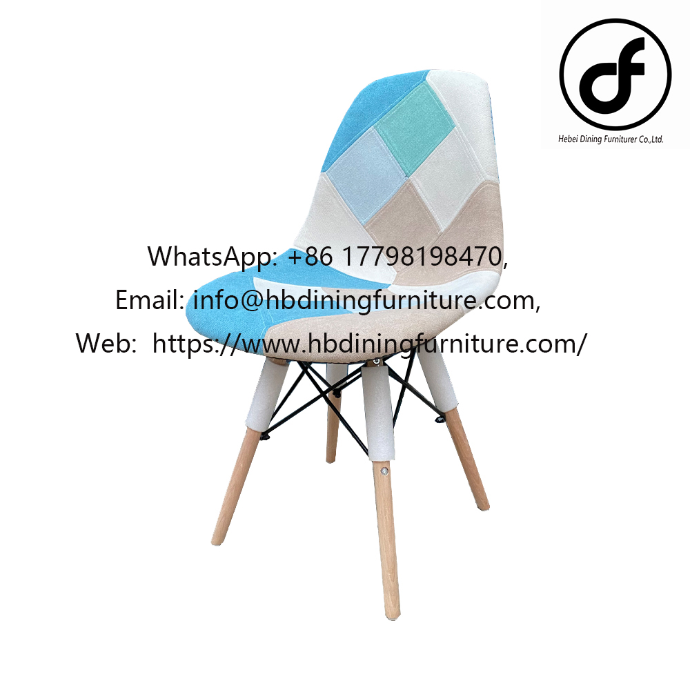 Spliced fabric dining chair