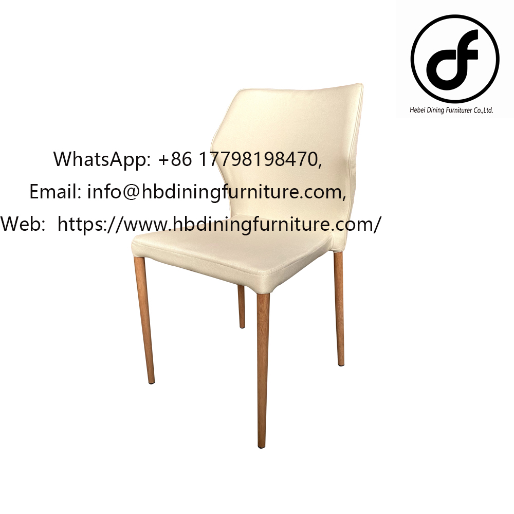 Fabric wooden leg dining chair