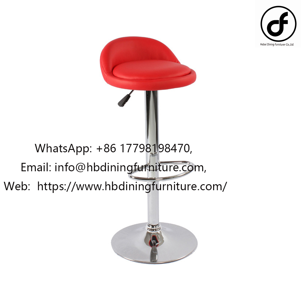 Lift and swivel leather red bar stool
