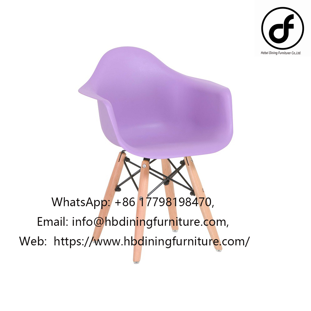 Plastic purple arm dining chair