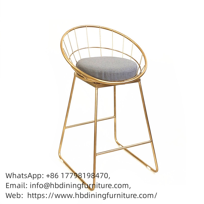 Metal Bar Chair with Gold Painting High Legs DB-H09