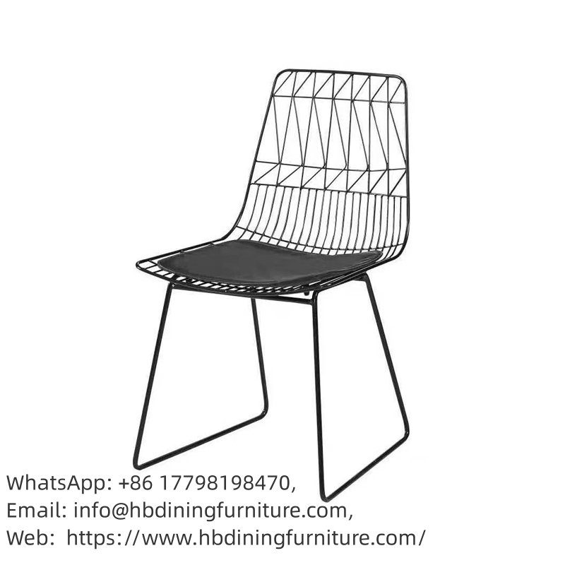 Black Metal Wire Chairs Hollow Wire Dining Chair DC-W01