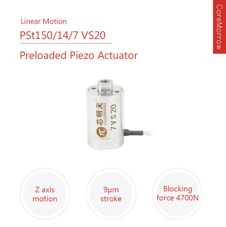 Piezo actuator with preload optional transfer mode closed loop SGS sensor