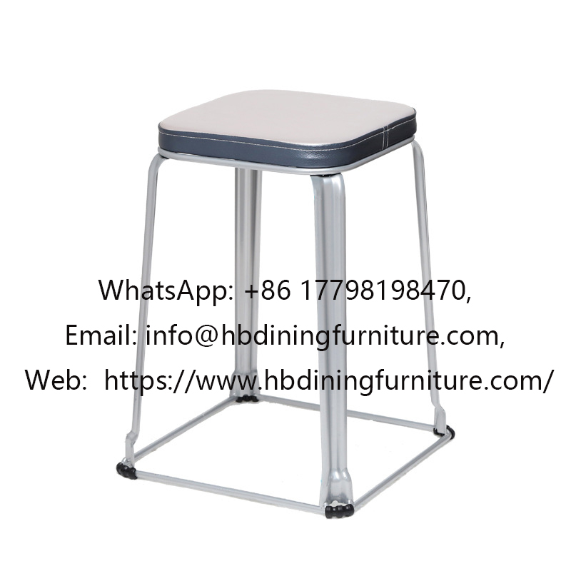 Leather Square Seat Stool