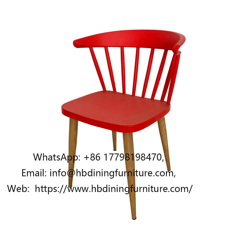 Heat transfer printed curved plastic chair