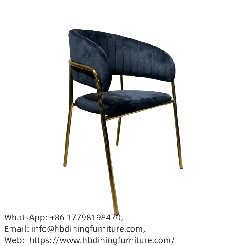 Velvet Armchair with Openwork Backrest High Golden Legs DC-R21