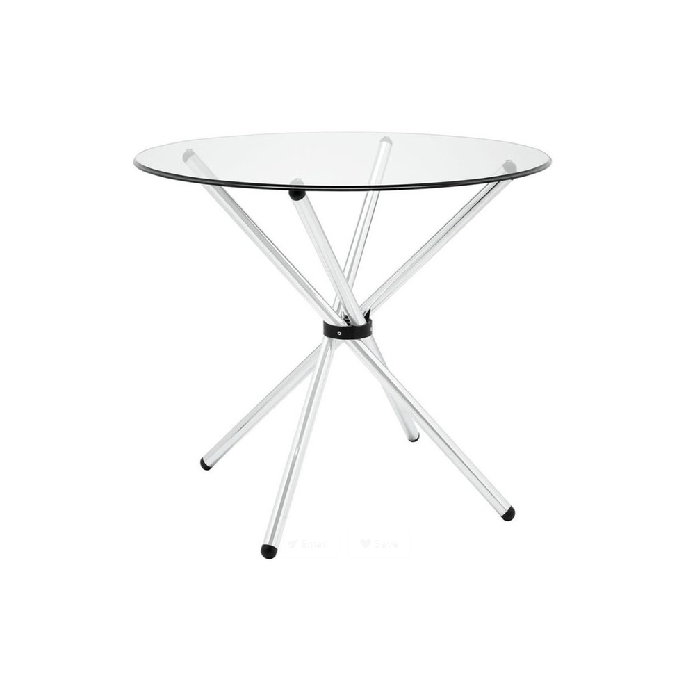 Glass Top with Wrought Iron Crossed Legs Table DT-G18