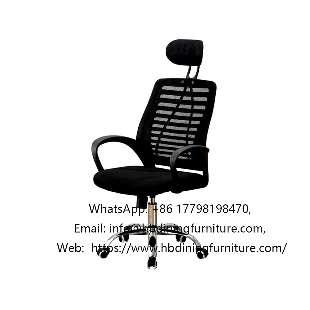 Black mesh breathable office chair with headrest