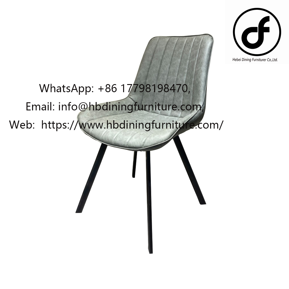 Factory supplier leather PU metal legs Dining Soft chairs
