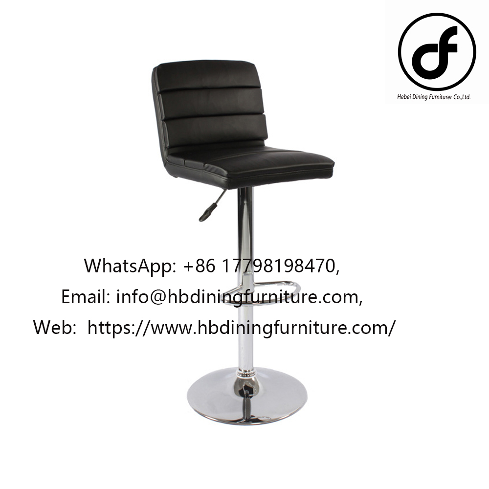 Modern black bar leather swivel bar chair