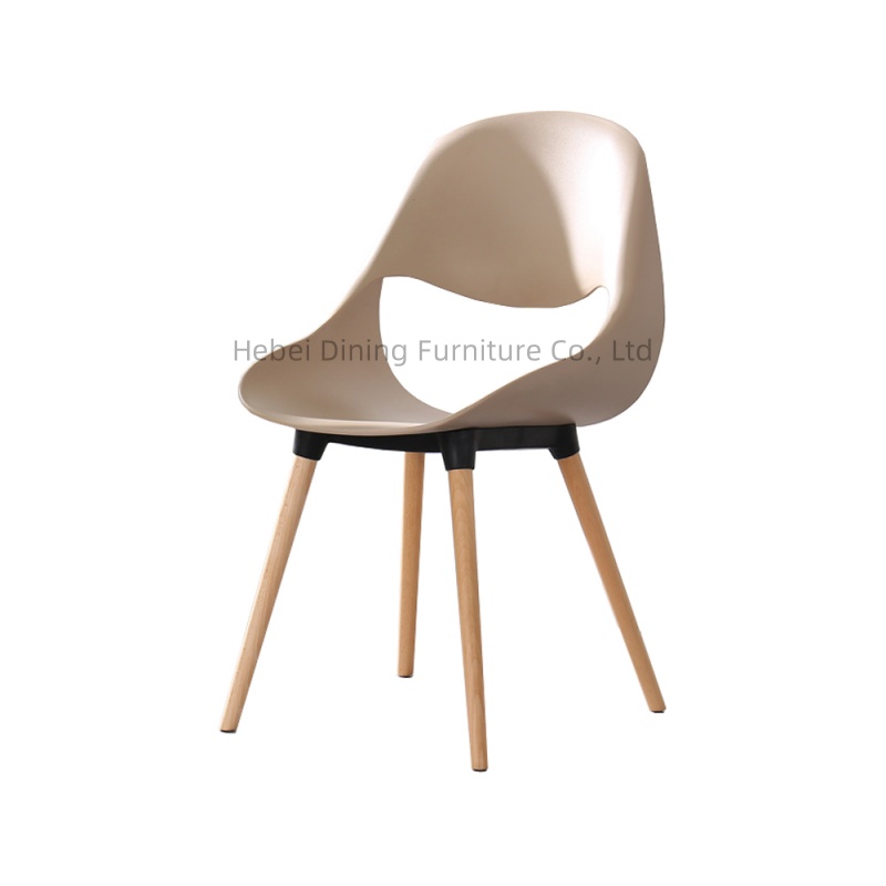 Multi-Colored Plastic Wooden Leg Dining Chair DC-P75