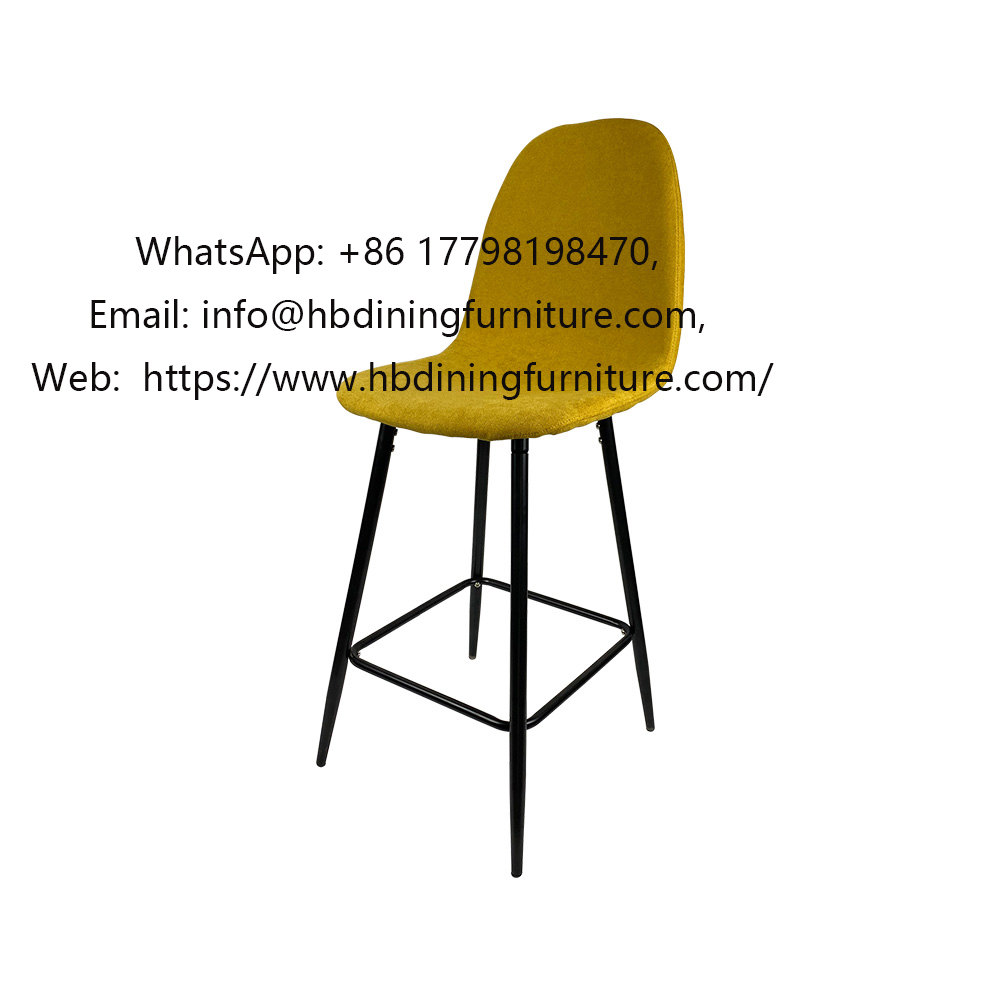 Yellow tall fabric bar chair