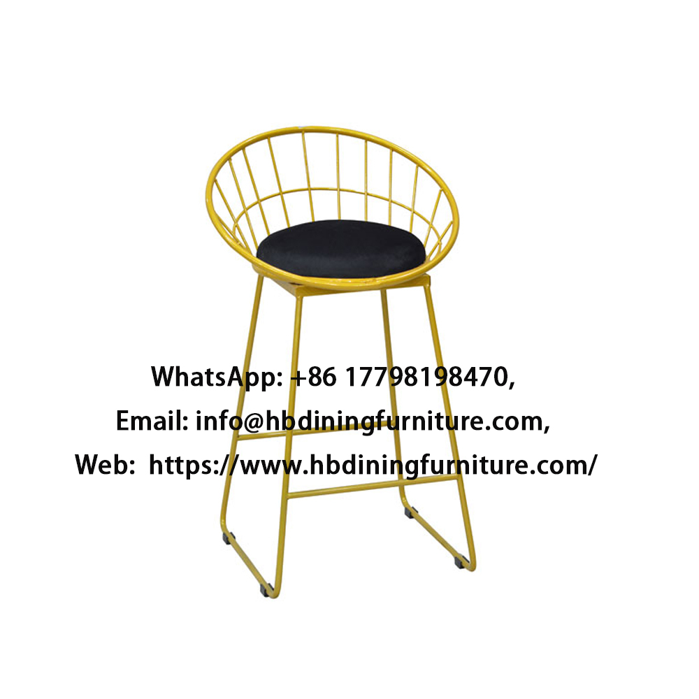 Iron tall fabric bar chair