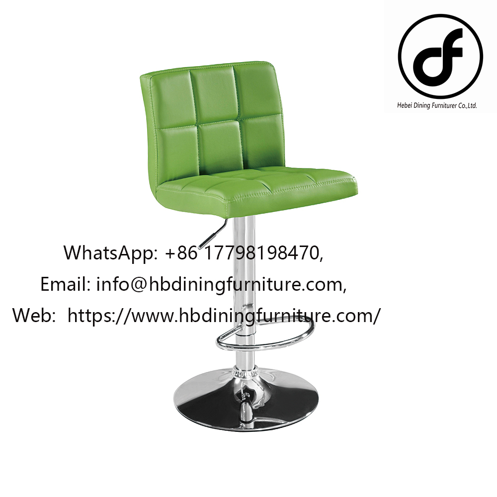 Leather swivel Green bar chair