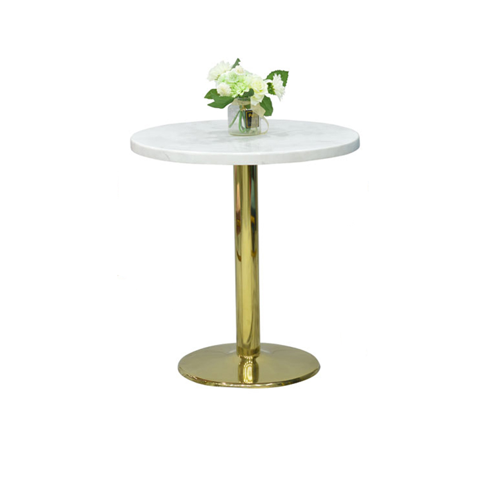 Marble Tabletop Disc Pedestal Dining Table