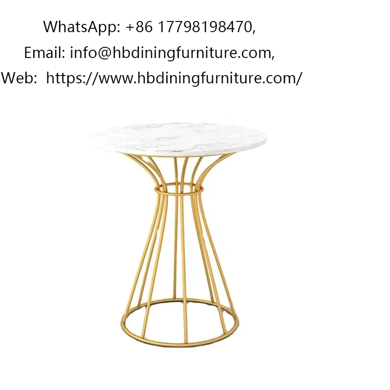 MDF Round Small Side Table Metal Frame