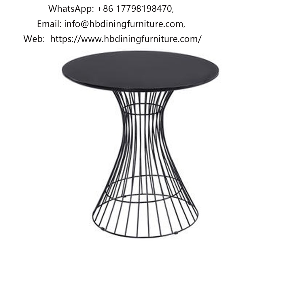 Round MDF Dining Table with Hollow Iron Legs
