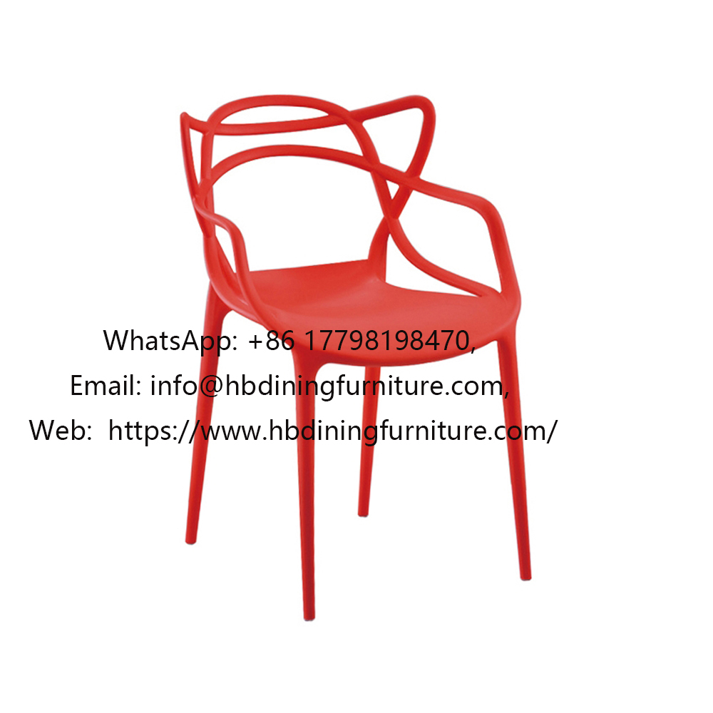 One Piece Plastic Dining Chair With Hollow Backrest