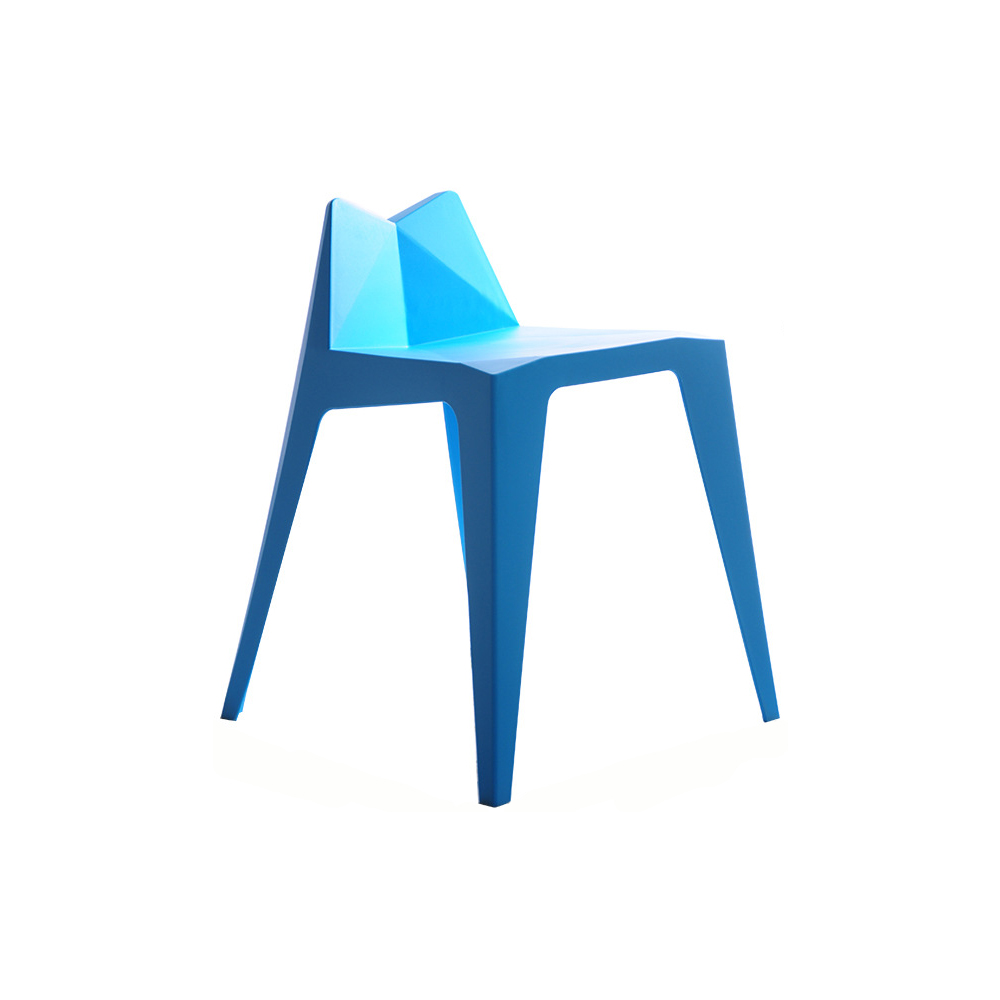 Plastic Geometric Chair Large Seat Low Back