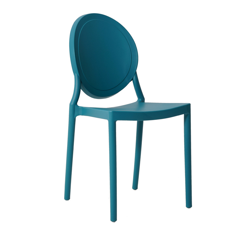 Plastic Dining Chairs Oval Backrest Stackable Side Chair