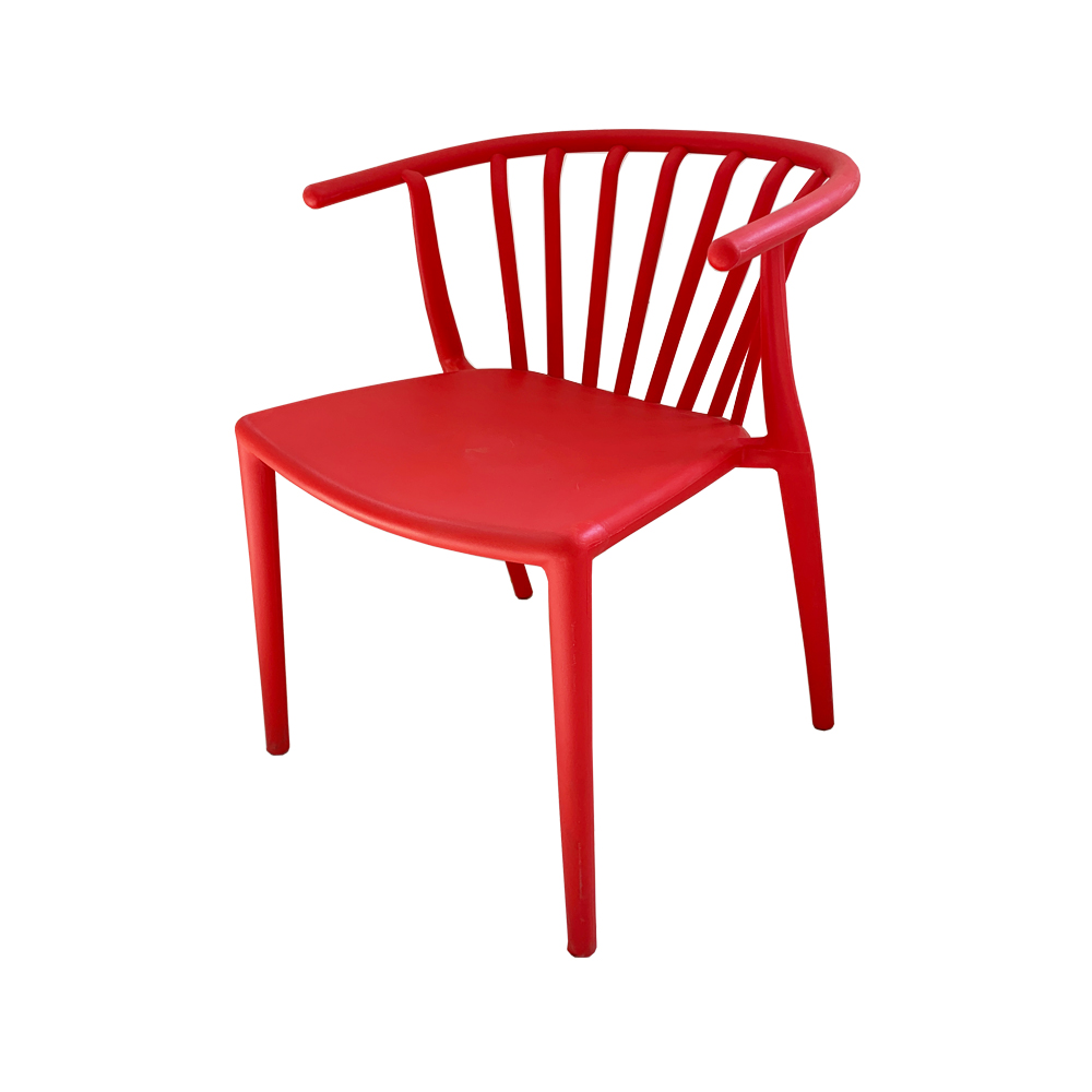 Colorful Hollow Durable PP Semi-enclosed Backrest Dining Chair 