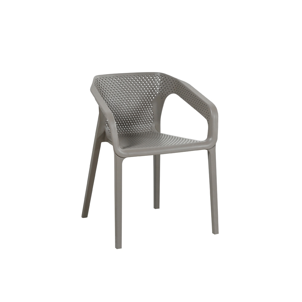 Gray Plastic Armchair with Wide Backrest 