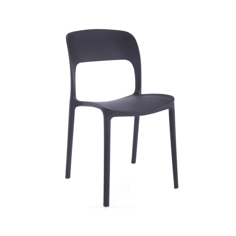 Red Plastic Dining Chair with Backrest