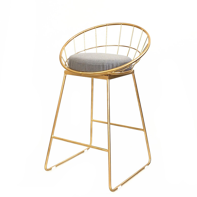 Metal Bar Chair with Gold Painting High Legs