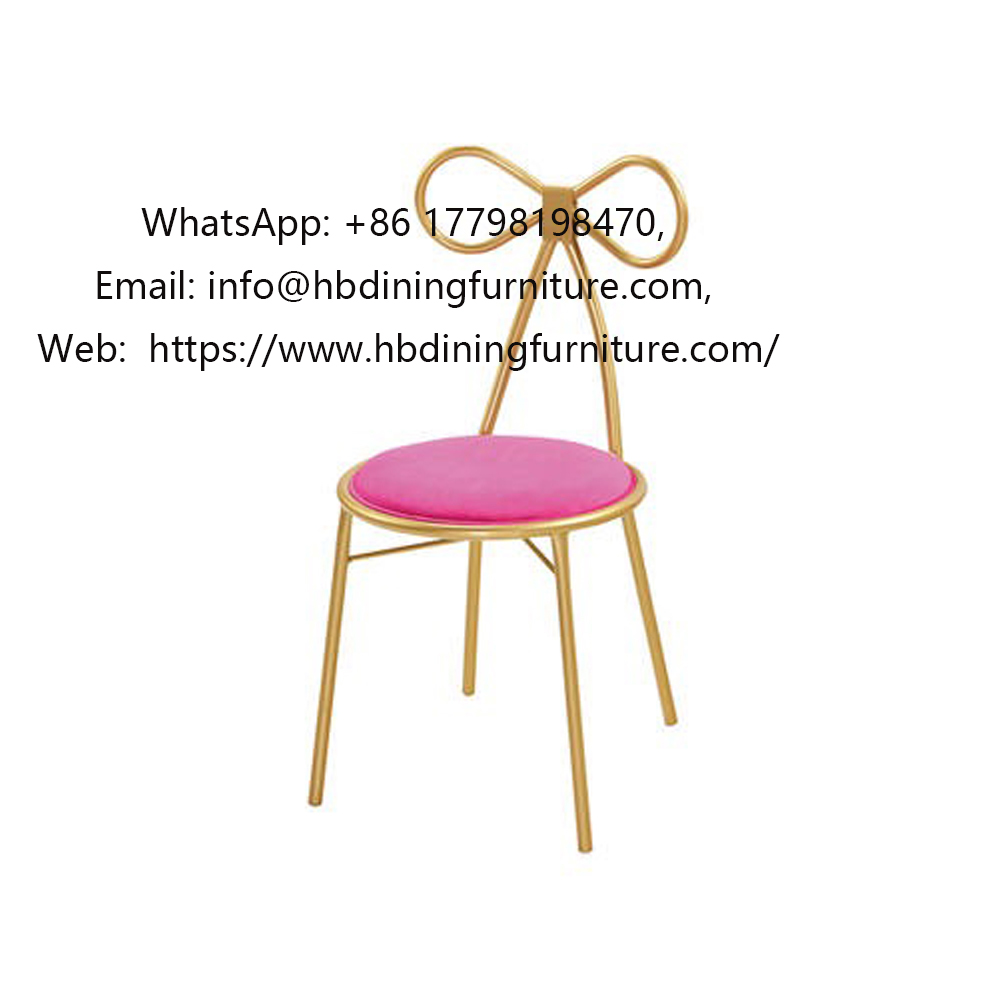 Iron Art Dining Chair Gold Lounge Chair Makeup Chair 